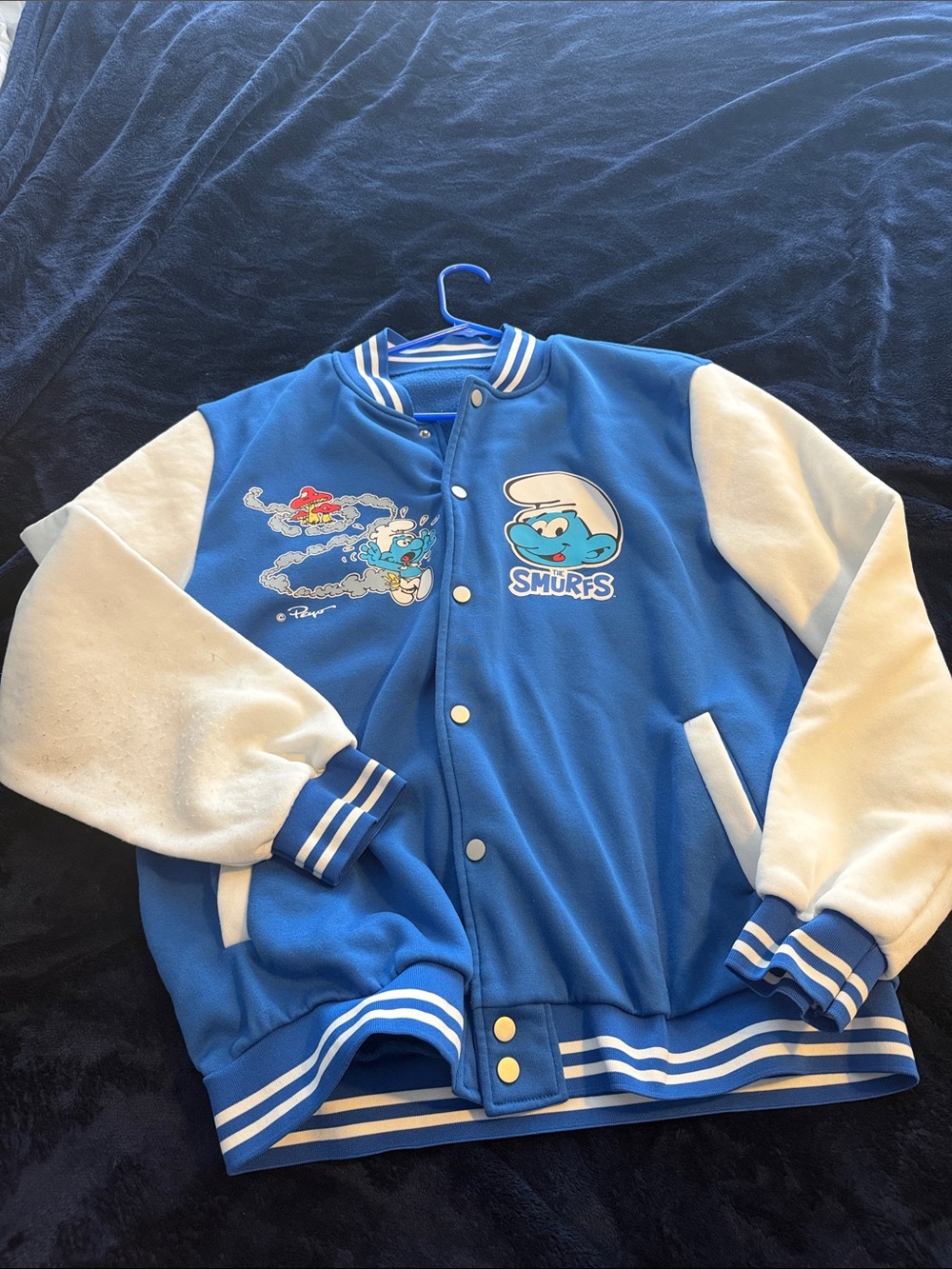 Smurfs Blue & White Varsity Jacket